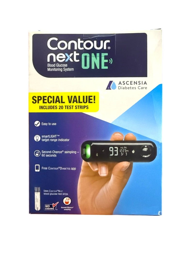 Ascensia CONTOUR NEXT ONE Blood Glucose Monitoring System All-in-One Kit for Diabetes - Image 1